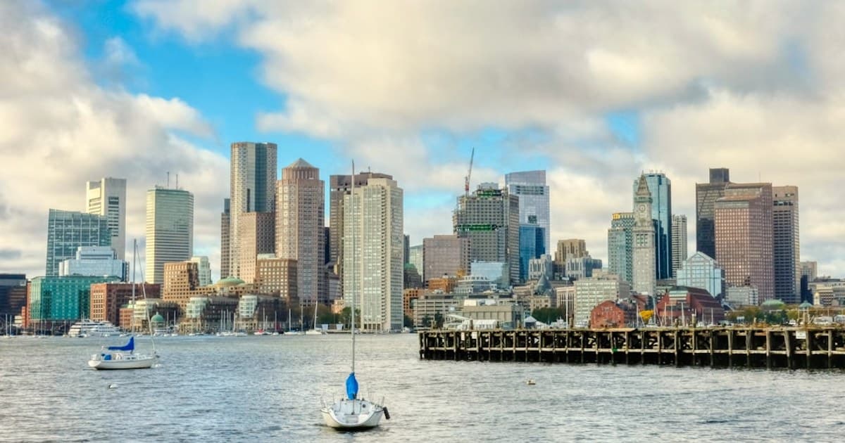 a view of a city from the water
